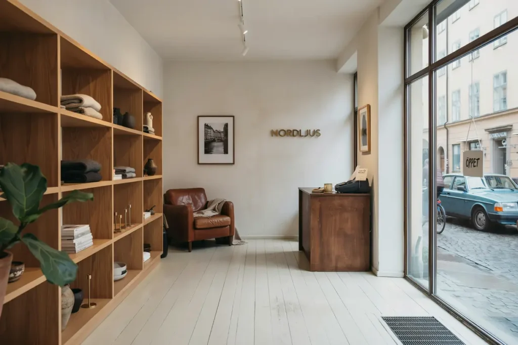 renovering av butikslokal med platsbyggda hyllor i sofo s dermalm